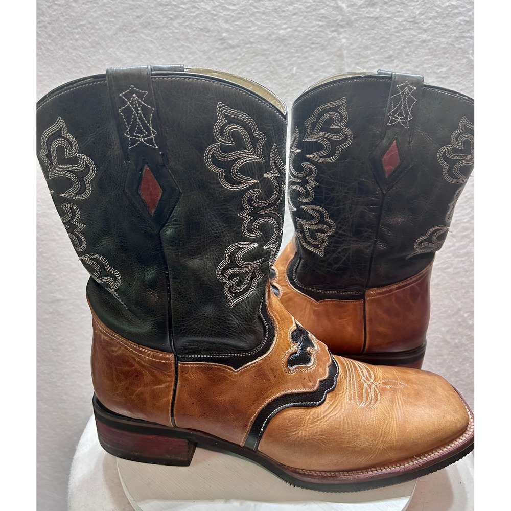 J.B. Dillon Reserve Mens Western Cowboy Boots Square Toe Two Tone 16 EE JBR2002